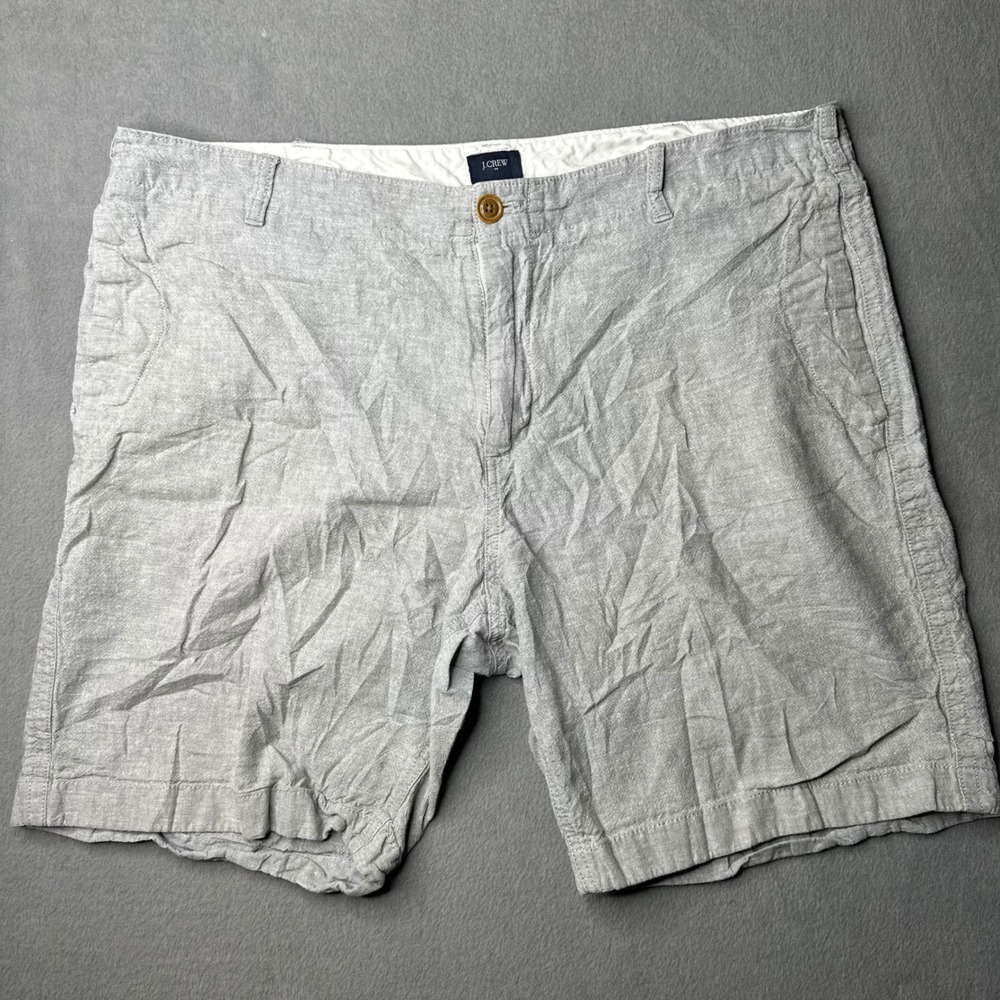 J.Crew Linen Cotton Shorts Mens 38 Grey A4142 Flat Front‎ Casual Summer